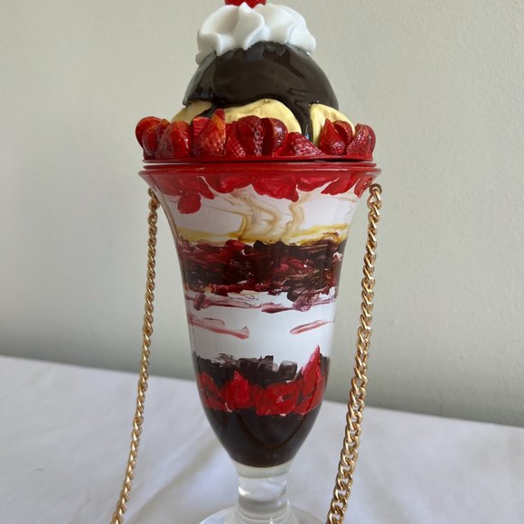 SS22 Moschino Couture Jeremy Scott Diner Red Ice Cream Sundae Crossbody Bag - Picture 14 of 16